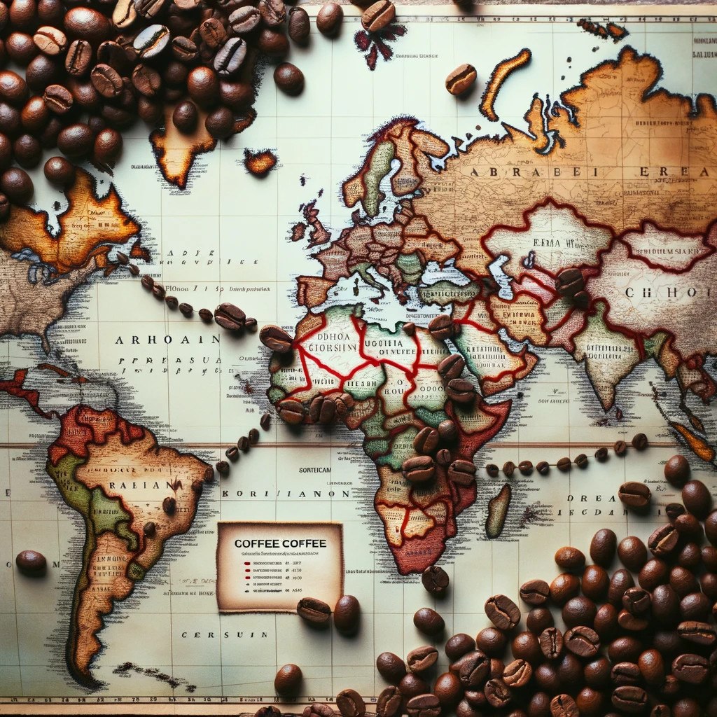 Mapa kawy - Krótka historia kawy i jej znaczenie na świecie